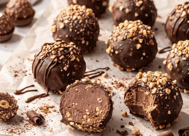 No Bake Ferrero Rocher Cheesecake