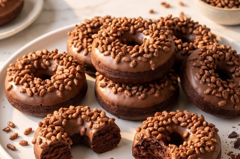 3-Ingredient Chocolate Crunch Doughnuts