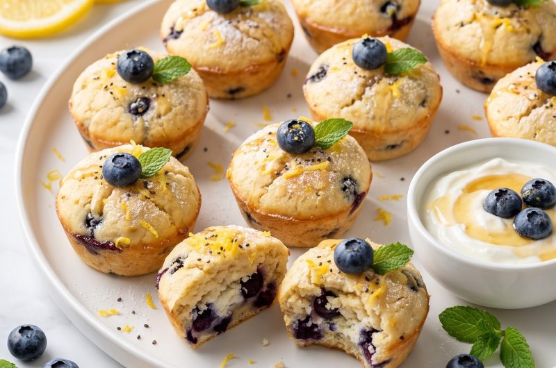 Lemon Blueberry Cottage Cheese Protein Bites