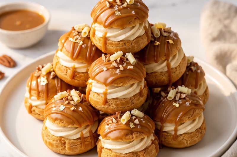Salted Caramel Profiteroles